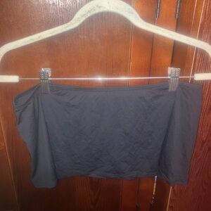 Black 9 Inch Long Skirted Swim Bottom